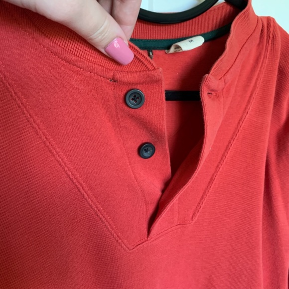 Chaps Red Quarter Button Sweater - Picture 4 of 6